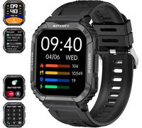 Men's Smart Watch, Military Watch With Bluetooth Calls, Waterproof Ip68 Heart Rate Monitor Sleep Spo2 Calories, Pedometer Watch For Android Ios