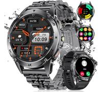 Men's Smart Watch With 1.43 Inch Amoled Screen/Led Lamp/530 Mah Battery, Men's Smartwatch With 110+ Sports Modes, 24/7 Heart Rate Monitor And Sleep, Ip68 Waterproof For Android Ios