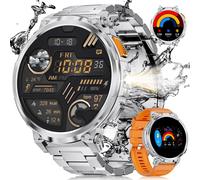 Men's Smart Watch With 1.85 Inch Hd Large Screen, 730 Mah Battery Pedometer Watch With Bluetooth Calls/120 + Sports Modes/Led Lamp/Ip68 Waterproof, Android Ios Military Watch For Men