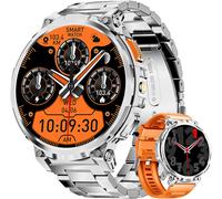 Men's Smart Watch With 1.85 Inch Hd Large Screen/Led Lamp/730 Mah Battery, Smartwatch With 120+ Sports Modes, 24/7 Heart Rate Monitor And Sleep, Ip68 Waterproof For Android Ios, Silver