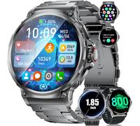 Men's Smart Watch With 3 Bracelets/1.85 Inch Hd Large Screen/800 Mah,Smart Watch With 123 Sports Modes Bluetooth Call Heart Rate Monitor Smartwatch For Android Ios