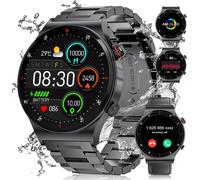 Men's Smart Watch With Bluetooth Call, 1.43 Inch Amoled Smartwatch Steel Black For Android Ios, 110 Sports Modes, Heart Rate Sleep Monitor, Ip68 Waterproof Android Ios