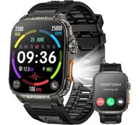 Men's Smart Watch With Bluetooth Call: 1.91 Inch Military Smartwatch With Led Flashlight Men's Fitness Watch 100 Sports Modes Sleep Monitor Pedometer Watch For Android And Ios