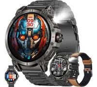 Men's Smart Watch With Bluetooth Calling, Torch, 760 Mah Battery, 1.85 Inch Amoled 5atm Smartwatch With 100+ Sports Modes Activity Tracker, Sleep, Spo2, Smart Watch For Ios Android (Black)