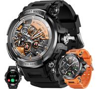 Men's Smart Watch With Bluetooth Calls And Sms, 600 Mah Battery, 1.5 Inch Amoled Smartwatch With 123 Sports Modes, 5atm Waterproof, Spo2, Sleep, Activity Tracker For Ios Android (Black)