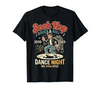 Mens Sock Hop Costume 1950s Rock and Roll Party Outfit T-Shirt