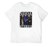 Men's Soda Stereo Graphic Tee Printed Top S T-Shirts White 3XL