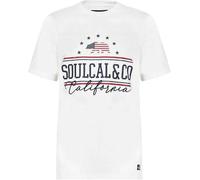 Mens SoulCal White White Yellow Black Red Mens Women T Shirt 100% Cotton SizeShort Sleeve Crew Printed Comfortable Manches Courtes(X-Large)