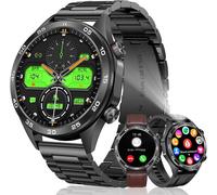 Men's Sports Smart Watch: Fitness Pedometer Smart Watches Compatible With Android Ios ¿ Call Bluetooth Smartwatch Black Waterproof