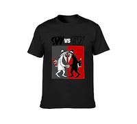 Men's Spy Vs Spy Comic Cartoon Mad Magazine Mens Casual Tee T-Shirts Black S