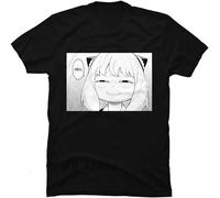 Men's Spy X Family Kawaii Anya Forger Print S Cute Japan Manga Tee Men Ropa Hombre Black T-Shirts Black L