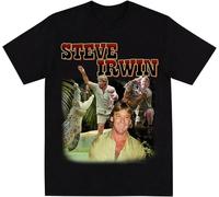 Men's Steve Irwin Homage T Shirt - Men's T-Shirt 's Tshirt Vintage Tees Black