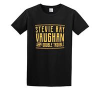 Men's Stevie Ray Vaughan & Double Trouble Guitar Rock Band Concert Tour Cotton T Shirt Black M