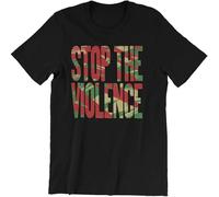 Men's Stop The Violence T-Shirt BDP Boogie Down Productions KRS One Hip Hop NYC Manches Courtes(3X-Large)