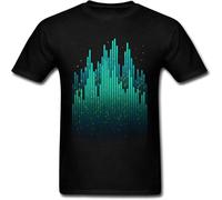 Men's Street Style T-Shirt for Man Big City Light Carnival T Shirt Striped Tops Crew Neck Cotton Tees Friend Gift Clothes Black 3XL