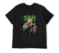 Men's Sum Cartoon 41 T-Shirt Printed Unisex Graphic Tee Men's T Shirt Black S