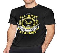 Men's Summer Casual Fashion Hero Academia -All Might Cotton T-Shirt Black XL