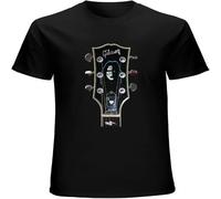 Men's Summer T Shirt Ace Frehley's Headstock of His Signature Guitar Men's Short Sleeve Tee Summer Tops Black XL