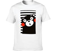 Men's Summer T-Shirt Japan Anime Kumamon Bear Animal Funny Women T Shirt Carefully Designed, Every Design is Just Right White Manches Courtes(XX-Large)
