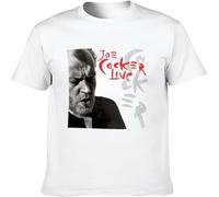 Men's Summer T-Shirt Joe Cocker Live Graphic Style O Neck Tee White XL