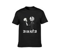 Men's Summer T-Shirt Nier Automata 2B Or Not 2B Crew-Neck t-Shirt Black XL