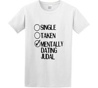 Men's Summer T-Shirt Single Taken Dating Judal Magi The Labyrinth of Magic Cool and Breathable White Manches Courtes(Medium)