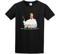 Men's Summer T-Shirt WWSD What Would Sharon Stone Do Basic Instinct Twin Needle Sleeves and Hem Black Manches Courtes(Small)