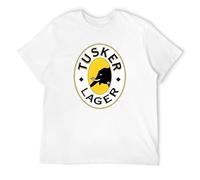 Men's Summer Tusker Lager Beer Elephant Alchohol Tops Tees Men T-Shirts White M