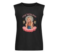 Men's Summer Vest Tank Paris Hilton SBeing Poor Printing Funny Men's Sleeveless T Shirt Casual Tops Clothing Black M