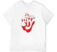 Men's Super Fly Pure Blaxploitation Superfly Buddah Curtis Mayfield Cotton T-Shirt Short-Sleeved White L