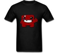 Men's Super Meat Boy T-Shirt Fashion Casual Unisex Black Tee Manches Courtes(3X-Large)