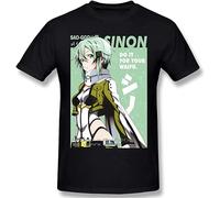 Men's Sword Art Online Short Sleeve T-Shirt Tee Black XXL
