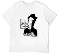 Men's T Shirt A Tribute to Tom Waits T-Shirt Nighthawks at The Diner Illustration Tee Banana Yellow L Soft and Light White Manches Courtes(Large)