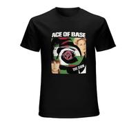 Men's T-Shirt Blackwhitereddesign Pop Rock Heavy Metal Country Band Ace of BaseClothes for Men Men Graphics Black M