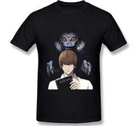 Men's T-Shirt Death Note Men's Summer Cool Short Sleeve Classic Tee Costume Breathable Cotton Light Beach T Shirt Manches Courtes(Small)