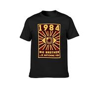 Men's T-Shirt Feel Soft 1984 Big Brother Horus Eye Clothing Vintage 80s Funny Hipster Streetwear Hand Wash Recommended Black XXL