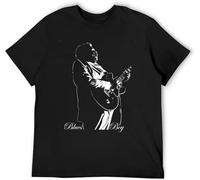 Men's T-Shirt Feel Soft B.B. King Photo Portrait Jazz Guitar Crew-Neck t-Shirt Black Manches Courtes(3X-Large)