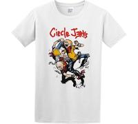 Men's T-Shirt Feel Soft Circle Jerks Slam Comfortable Fabrics to accompany You All Summer White Manches Courtes(3X-Large)