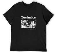 Men's T-Shirt Feel Soft Technics Turntables Kid Teach Them Well Tee Soft and Light Black L