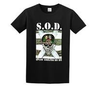 Mens T-Shirt Funny S.O.D. Speak English Or Die Tee Shirts for Adult Black 3XL