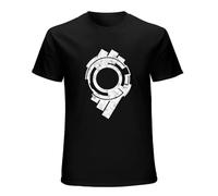 Men's T-Shirt Ghost in The Shell Section 9 Logo Mens Tee Cool Short Sleeve t-Shirt Black 3XL
