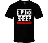 Men's T-Shirt Graphic Black Sheep Music Album Rap Hip Hop Black White T Men's Black XXL
