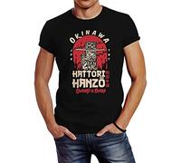 Mens T-Shirt Hattori Hanzo Sword and Sushi Okinawa Japan Characters Black S
