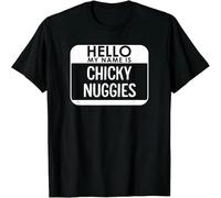 Mens T Shirt Hello My Name is Chicky Nuggies Funny Fashion Casual Trend Round Neck Short Sleeve Shirts for Men Manches Courtes(3X-Large)