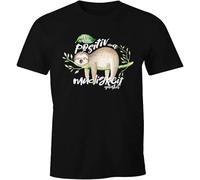 Mens T-Shirt Lazy Animal I Was Positive Effect on Tiredness Tested Sloth Black Manches Courtes(3X-Large)