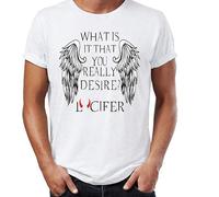 Men's T Shirt Lucifer The Fallen Angel Awesome Illustration Artwork Ed Short Sleeve Shirt White 3XL