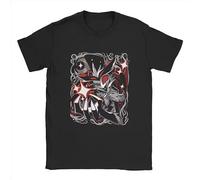 Men's T-Shirt Stolas Demon Helluva Boss Vintage Pure Cotton Tees Short Sleeve Hazbin T Shirt Hotels Round Neck Black M