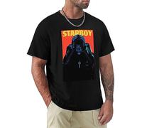 Men's T-Shirt Weeknd for Starboy Canadian Singer Graphic T-Shirt Fashion Short Sleeve Shirts for Men with Logo Casual Cotton Soft Tees Fresh Classic Tshirt T-Shirts à Manches Courtes(Medium)