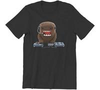 Men's T Shirts DJ Domo Kun Casual Cotton Tees Short Sleeve Japanese Otaku T Shirt Round Neck Clothing Birthday Present Black Black M