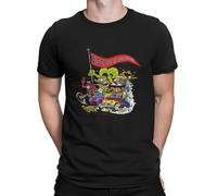 Men's T-Shirts Fire Vintage Pure Cotton Tee Shirt Short Sleeve Tales of The Rat Fink John Goodman T Shirts Crewneck Tops Party Black XL